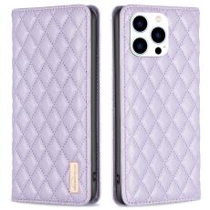  iPhone 16 Pro Fodral Diamond Flip L&auml;der Lila