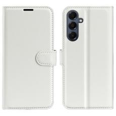  Samsung Galaxy A17 Fodral Litchi L&auml;der Vit