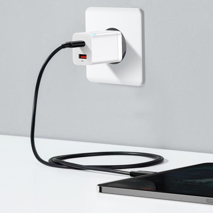 Bild 4, BASEUS Baseus 30W Super Pro USB-C / USB-A PD QC Väggladdare Vit