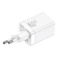 BASEUS Baseus 30W Super Pro USB-C / USB-A PD QC V&auml;ggladdare Vit