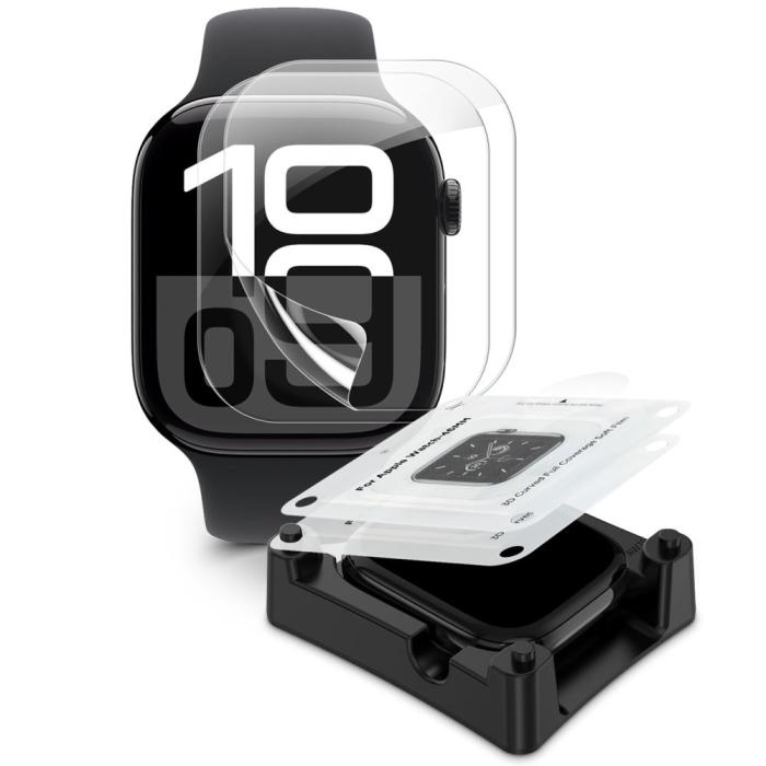 Bild 2, Tech-Protect Tech-Protect Apple Watch 10 42 mm 2-PACK Skärmskydd HydroGel Clear