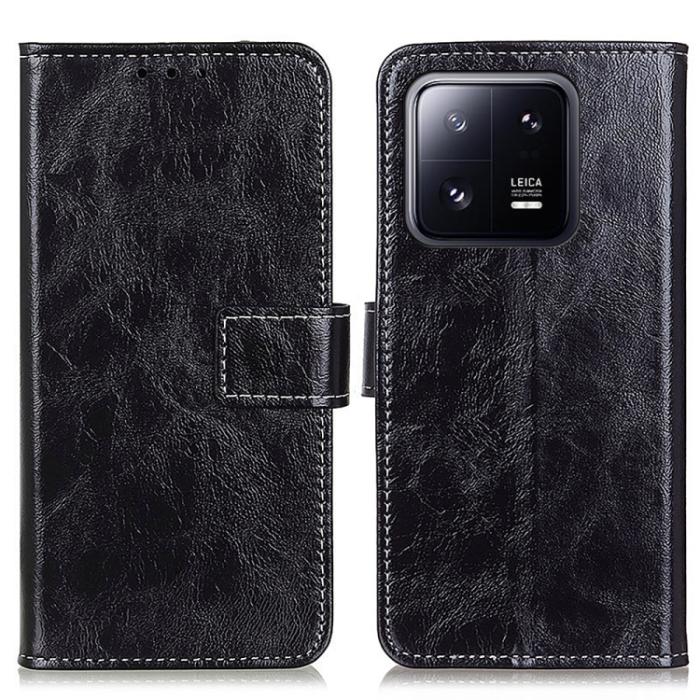 Bild 2,  Xiaomi 13 Pro 5G Fodral Crazy Horse Retro Läder Svart