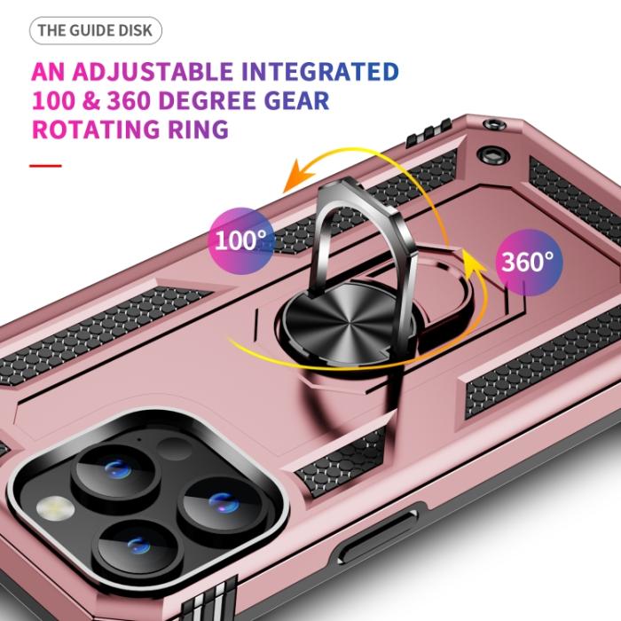 Bild 4,  iPhone 15 Pro Max Skal Shockproof Armor Ring Roséguld