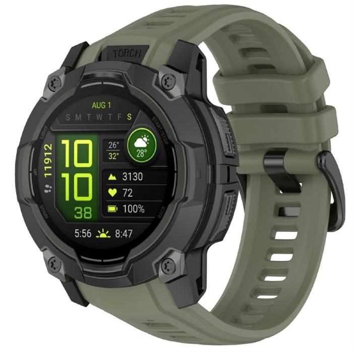 Bild 2,  Garmin Instinct 3 50 mm Klockarmband Silikon Militär Grön