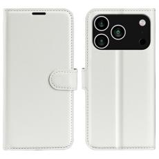  iPhone 17 Pro Max Fodral Litchi L&auml;der Vit