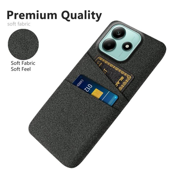 Bild 3,  Xiaomi Redmi Note 14 5G Skal Med Kortfack Tygbelagt Svart