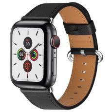  &Auml;kta L&auml;der Armband Apple Watch 42/41/40/38 mm - Svart