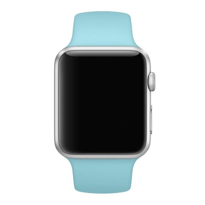Bild 3,  Silikon Armband Apple Watch 42/41/40/38 mm (S/M) - Cyan