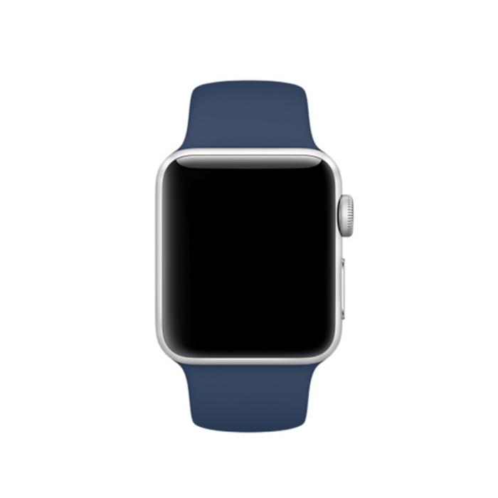 Bild 2,  Silikon Armband Apple Watch 42/41/40/38 mm (S/M) - Mörk Blå