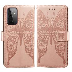  Samsung Galaxy A72 - L&auml;der Fodral Med Tryck - Ros&eacute;guld