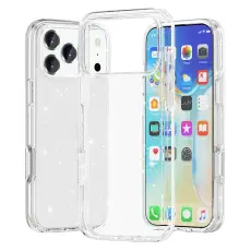  iPhone 18 Pro/17 Pro Skal Hybrid Glitter Vit