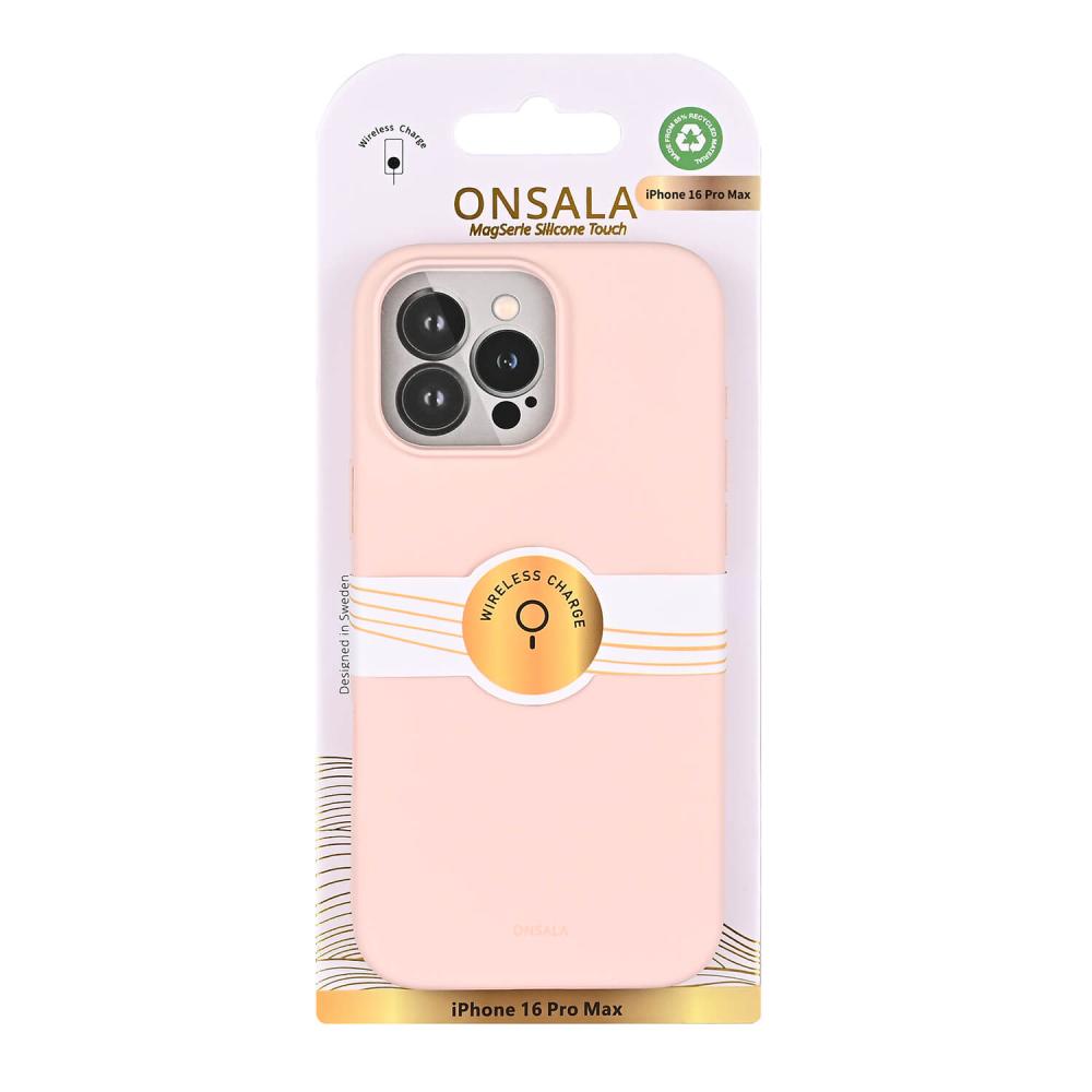 Onsala Onsala iPhone 16 Pro Max Mobilskal Med Silikonkänsla Chalk Pink