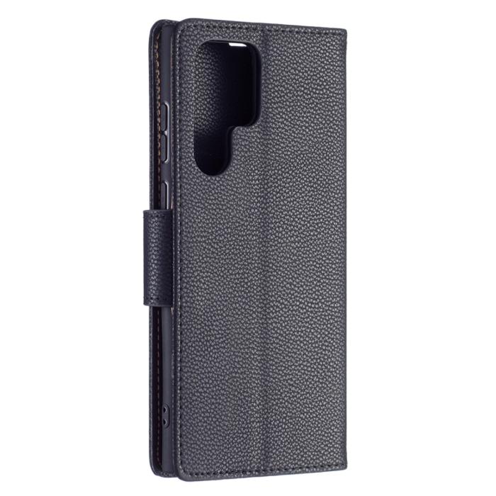 Bild 5,  Samsung Galaxy S22 Ultra Fodral Litchi Textur Svart