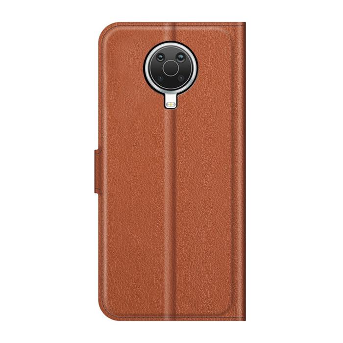 Bild 3,  Nokia G10 / G20 Fodral Litchi Läder Brun
