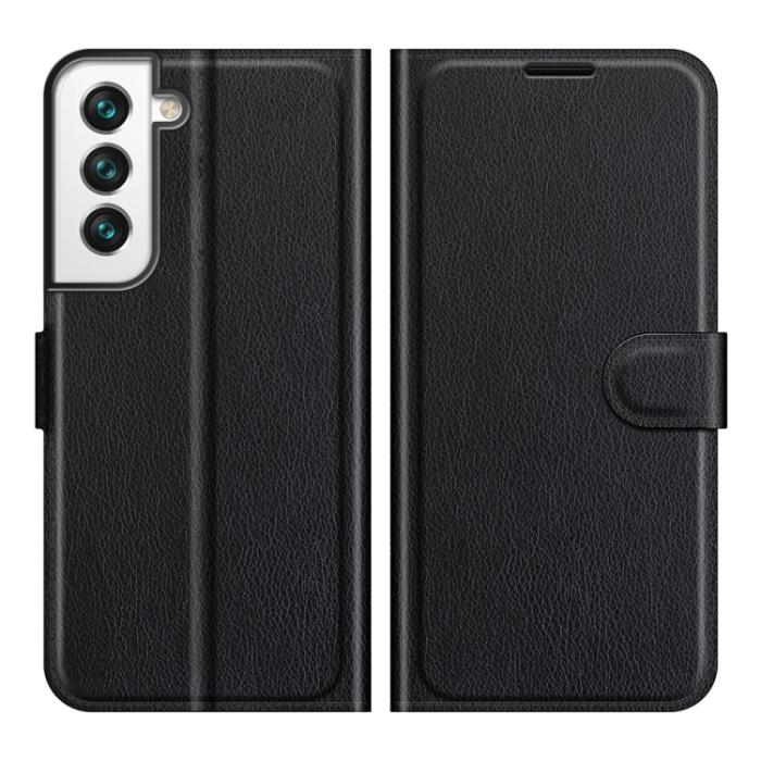 Bild 2,  Samsung Galaxy S22 Fodral Litchi Textur Svart