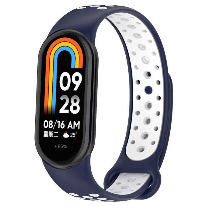 Bild 2,  Xiaomi Smart Band 10/9/8 Träningsarmband Dual-Color Blå/Vit