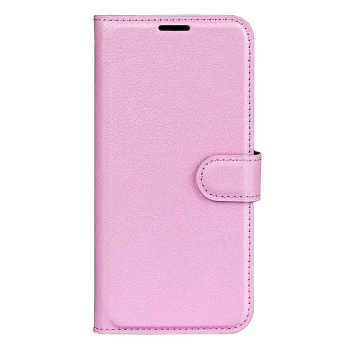 Bild 5,  Samsung Galaxy S25 Plus Fodral Litchi Läder Ljus Rosa