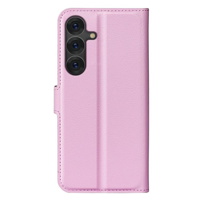 Bild 6,  Samsung Galaxy S25 Plus Fodral Litchi Läder Ljus Rosa