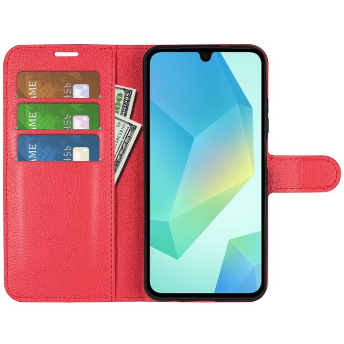 Bild 4,  Samsung Galaxy A17 Fodral Litchi Läder Röd