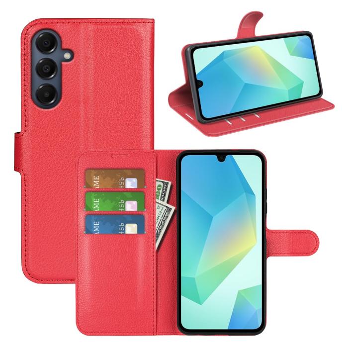 Bild 5,  Samsung Galaxy A17 Fodral Litchi Läder Röd