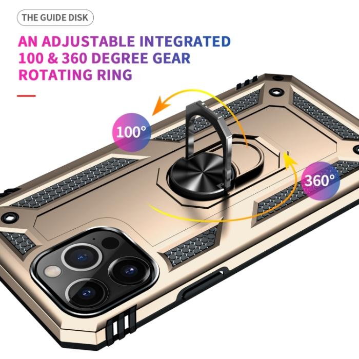 Bild 4,  iPhone 14 Pro Skal Hybrid Armor Ring Guld