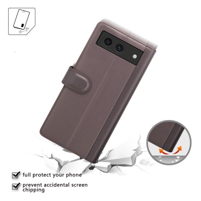 Bild 4,  Google Pixel 8A Fodral Premium Äkta Läder Brun