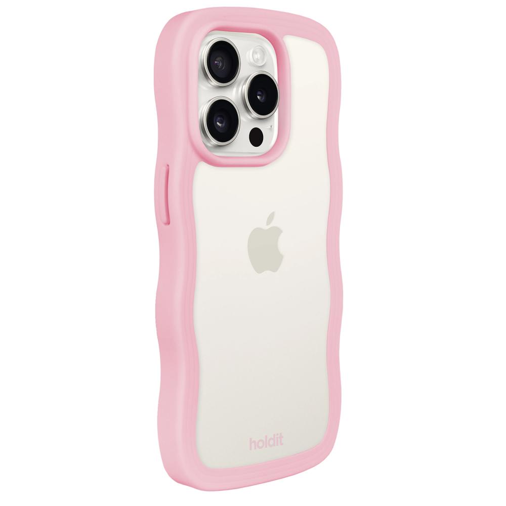 holdit holdit iPhone 14 Pro Skal Wavy Pink Transparent