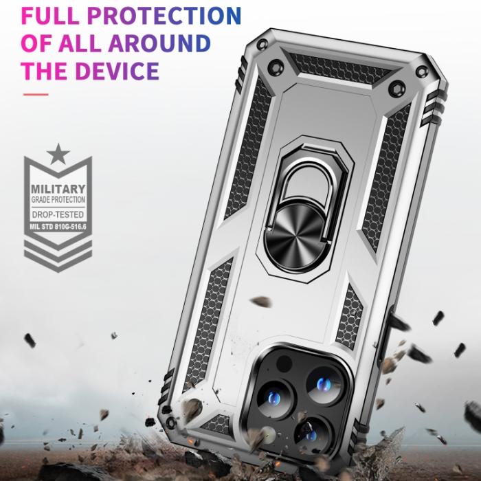 Bild 3,  iPhone 15 Pro Max Skal Shockproof Armor Ring Silver