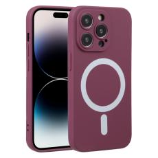  iPhone 15 Pro Skal MagSafe Liquid Silikon Vinr&ouml;d