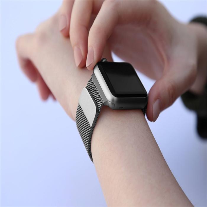 Bild 4,  Milanese Loop Metall Armband Apple Watch 42/44/45/46/49 mm Grå