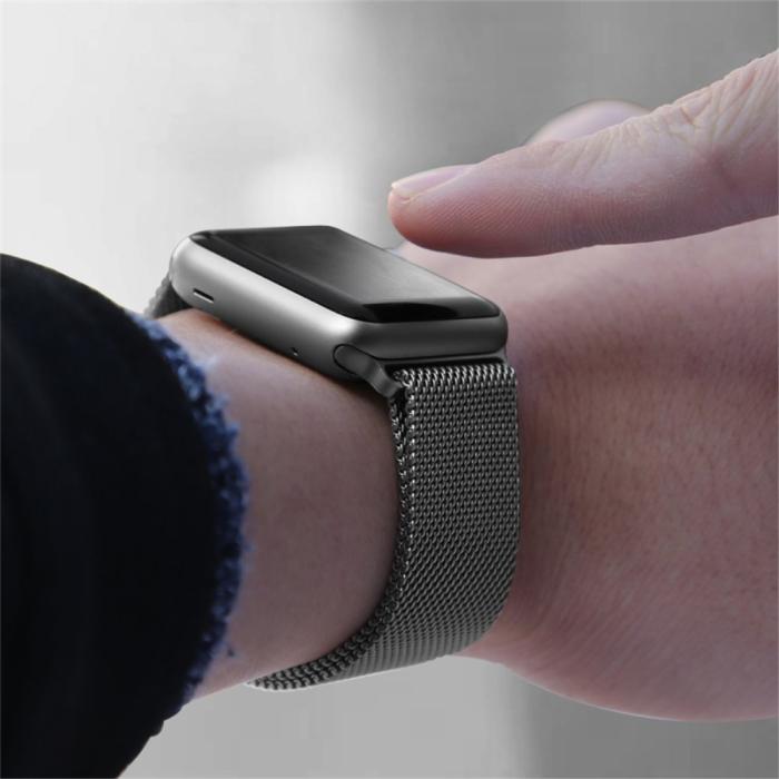 Bild 5,  Milanese Loop Metall Armband Apple Watch 42/44/45/46/49 mm Grå