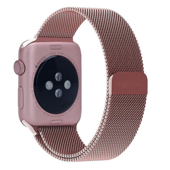 Bild 2,  Milanese Loop Metall Armband Apple Watch 42/44/45/46/49 mm Rosa
