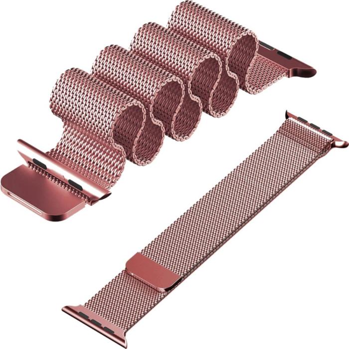 Bild 5,  Milanese Loop Metall Armband Apple Watch 42/44/45/46/49 mm Rosa