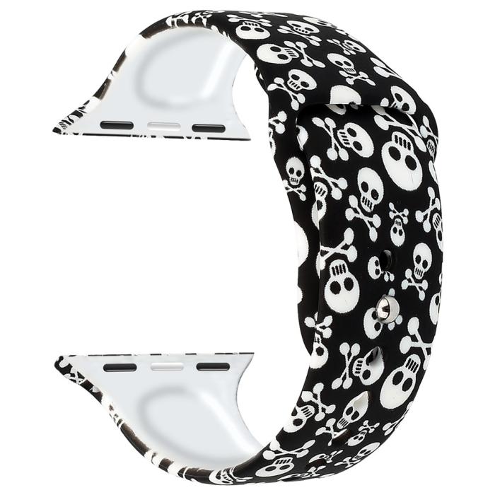 Bild 4,  Silikon Armband Apple Watch 42/44/45/46/49 mm Döskallar