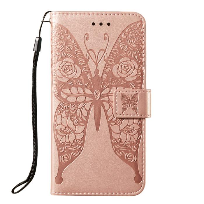Bild 2,  Samsung Galaxy A72 - Läder Fodral Med Tryck - Roséguld