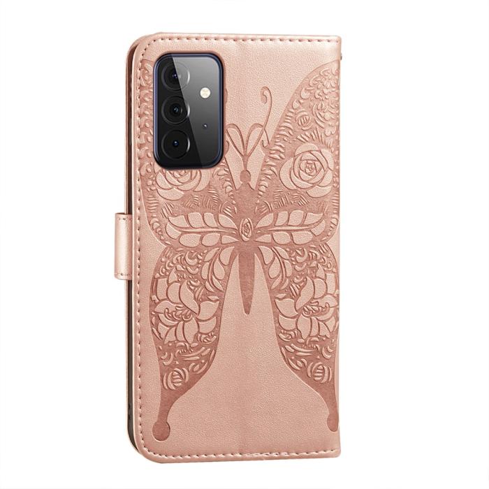 Bild 4,  Samsung Galaxy A72 - Läder Fodral Med Tryck - Roséguld