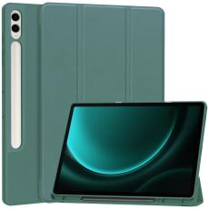  Galaxy Tab S9 FE Plus Fodral Tri-Fold Pennh&aring;llare Svartgr&ouml;n