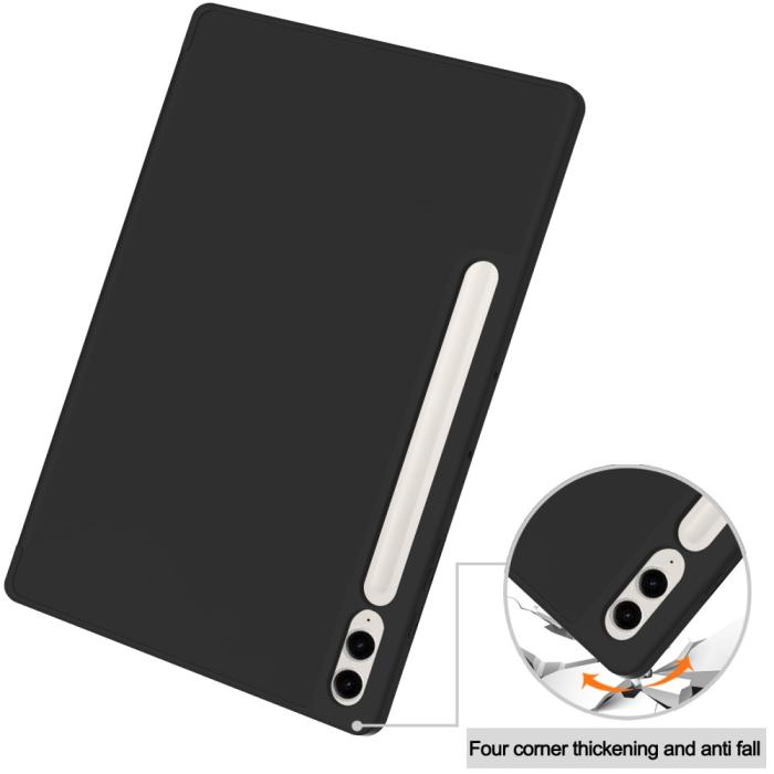 Bild 6,  Galaxy Tab S9 FE Plus Fodral Tri-Fold Pennhållare Svart