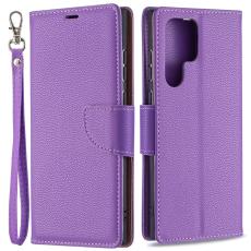  Samsung Galaxy S22 Ultra Fodral Litchi Textur Lila