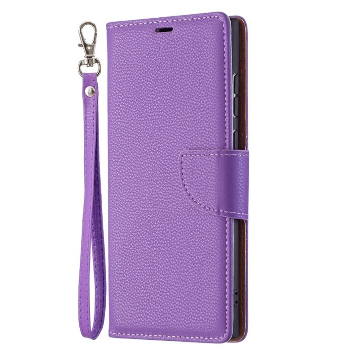 Bild 4,  Samsung Galaxy S22 Ultra Fodral Litchi Textur Lila