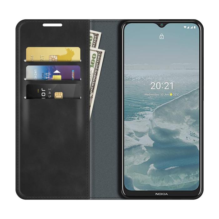 Bild 4,  Nokia G10 / G20 Fodral Skin Touch Läder Svart