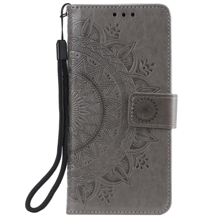 Bild 2,  Samsung Galaxy S21 FE Fodral Mandala Läder Grå