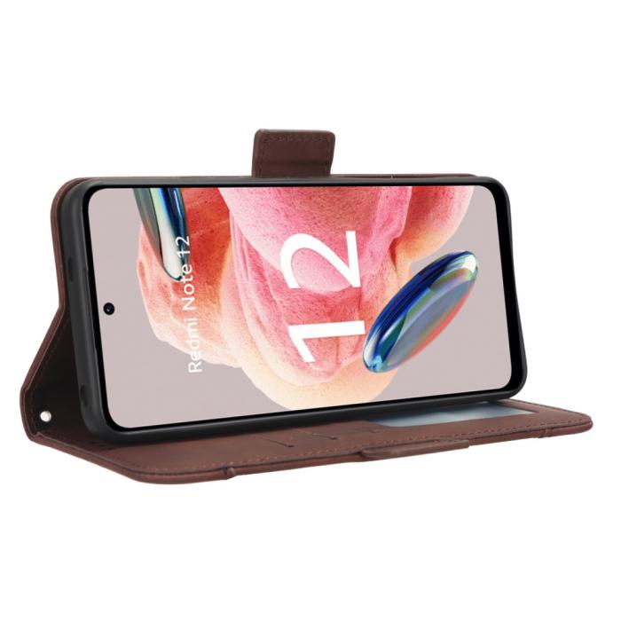 Bild 3,  Xiaomi Redmi Note 12 4G Fodral Med Avtagbart Kortfodral Brun