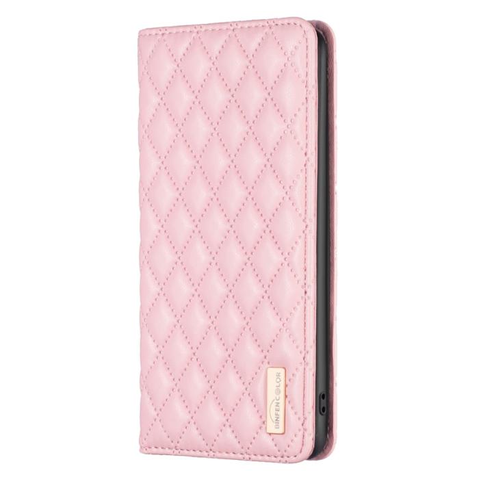 Bild 5, BINFEN BINFEN iPhone 16 Pro Fodral Diamond Flip Läder Rosa