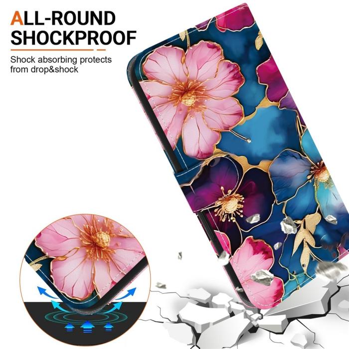 Bild 6,  Honor 400 Smart Fodral Läder Blue Gold Flower