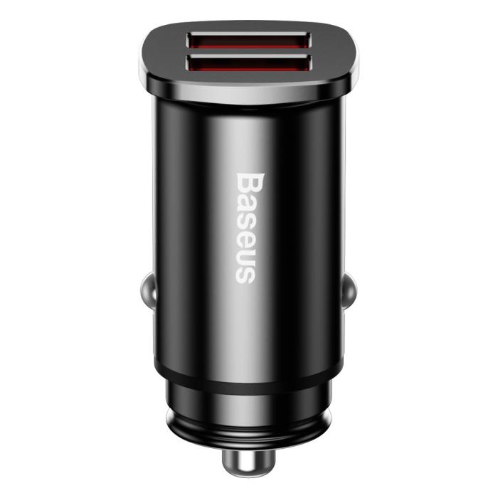Bild 3, BASEUS Baseus 30W 2x USB Billaddare Snabbladdning Svart