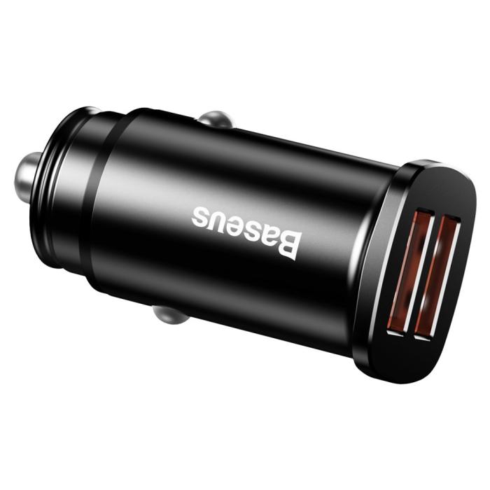 Bild 4, BASEUS Baseus 30W 2x USB Billaddare Snabbladdning Svart