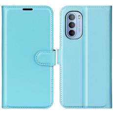  Motorola Moto G31 / G41 Fodral Litchi Textur Ljus Bl&aring;