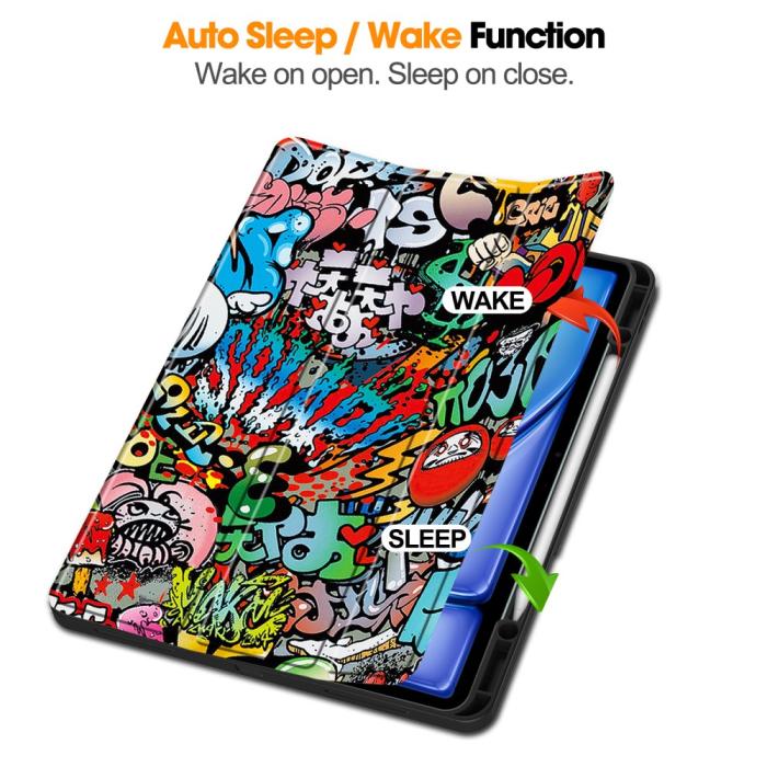 Bild 3,  iPad Air 13 2026-2024 Tri-Fold Fodral Med Pennhållare Grafitti