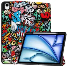  iPad Air 13 2026-2024 Tri-Fold Fodral Med Pennh&aring;llare Grafitti